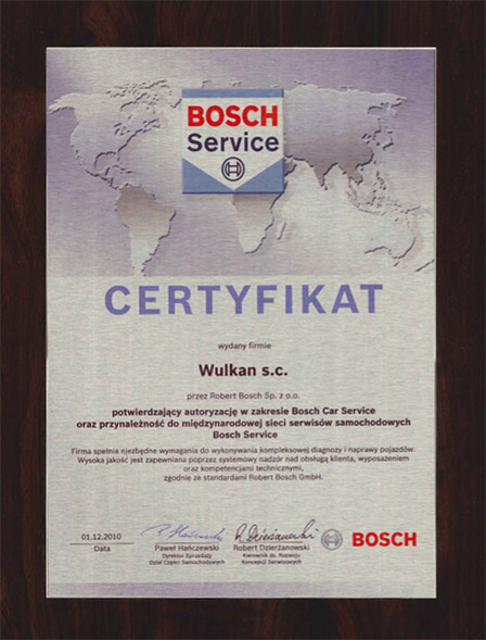 Ceryfikat Bosch